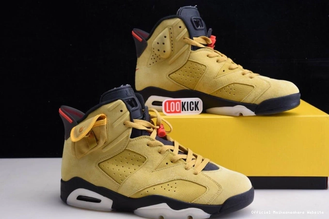 Official Maikesneakers CN1084-300 TRAVIS 6 JORDAN X YELLOW AIR SCOTT 0705